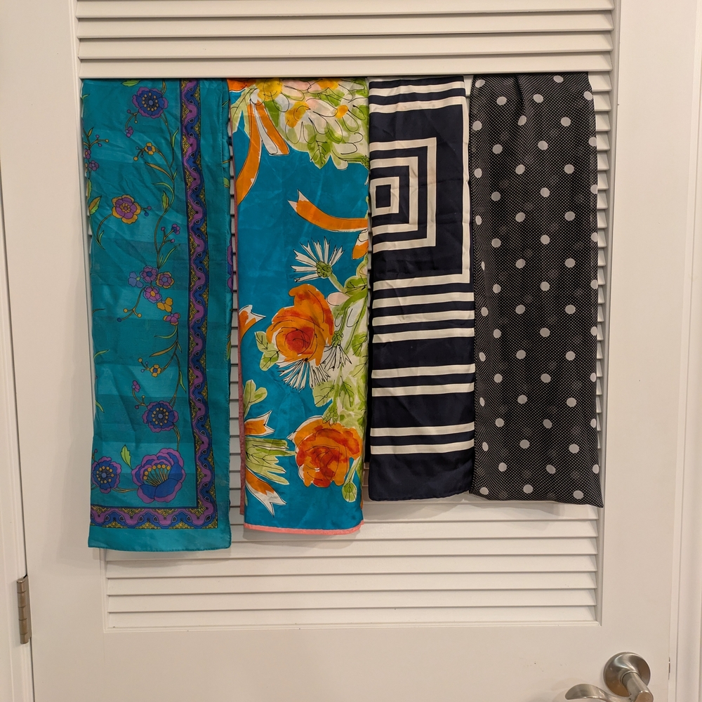 Floral and Geometric Patterned Scarves Set Of 4